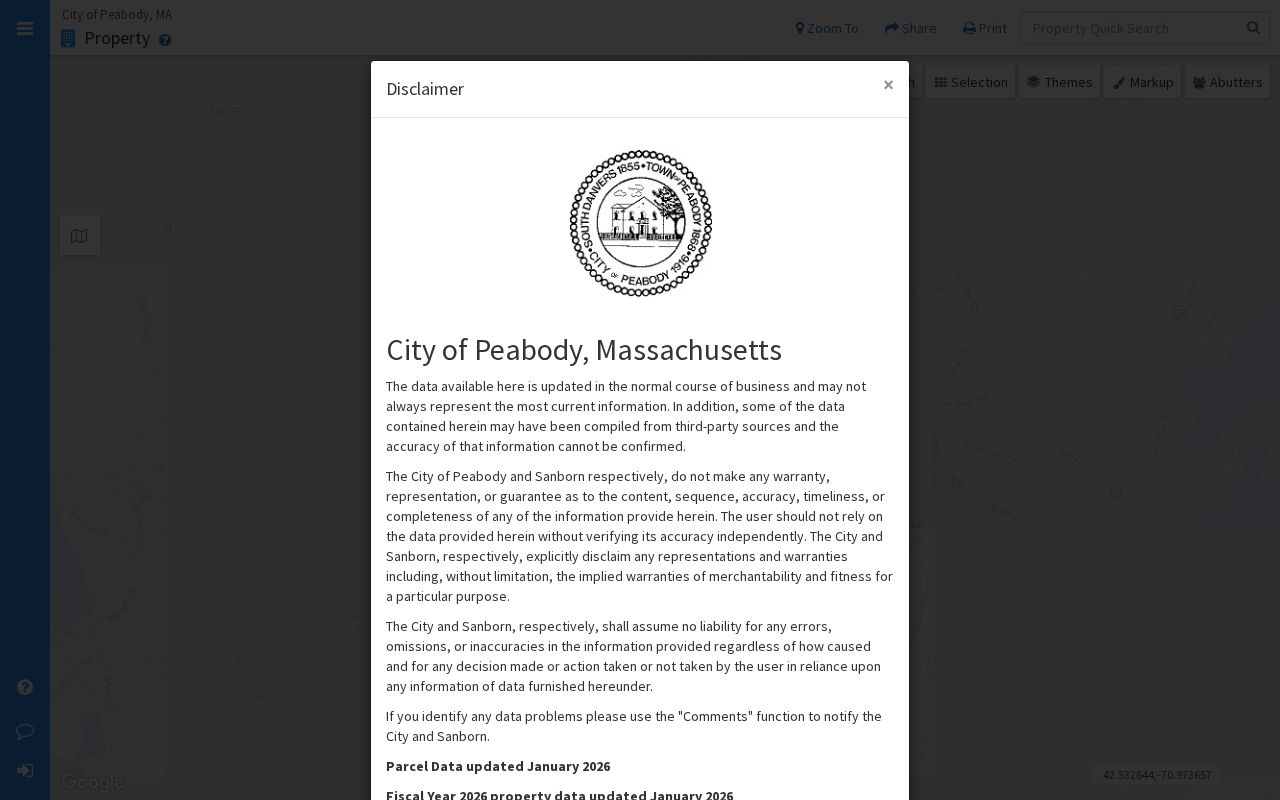 Peabody residents directory MapGeo parcel viewer